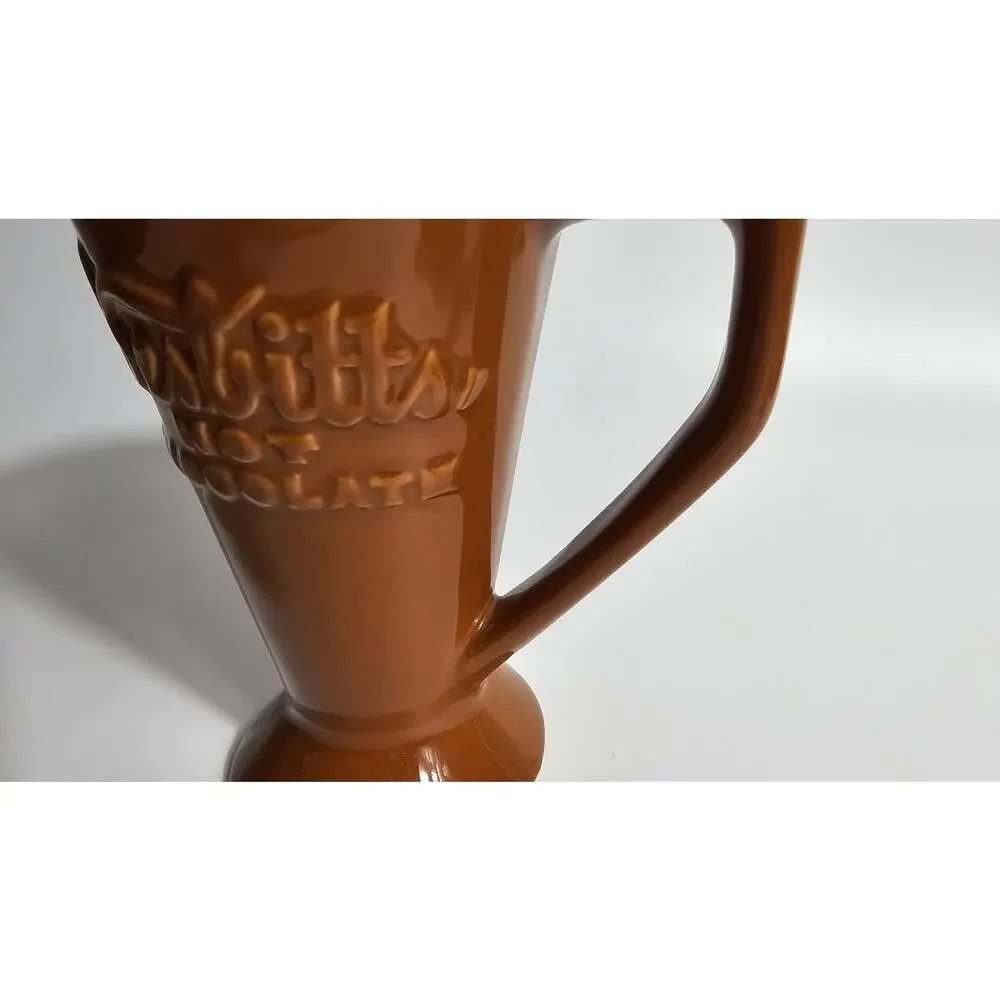 Nesbitt's Hot Chocolate mug in a glossy, rich chocolate-brown glaze 40s Vintage